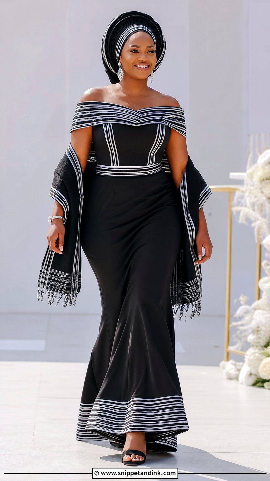 Off Shoulder Venda Wedding Dress - Snippet and Ink - 20 Venda Wedding Dresses
