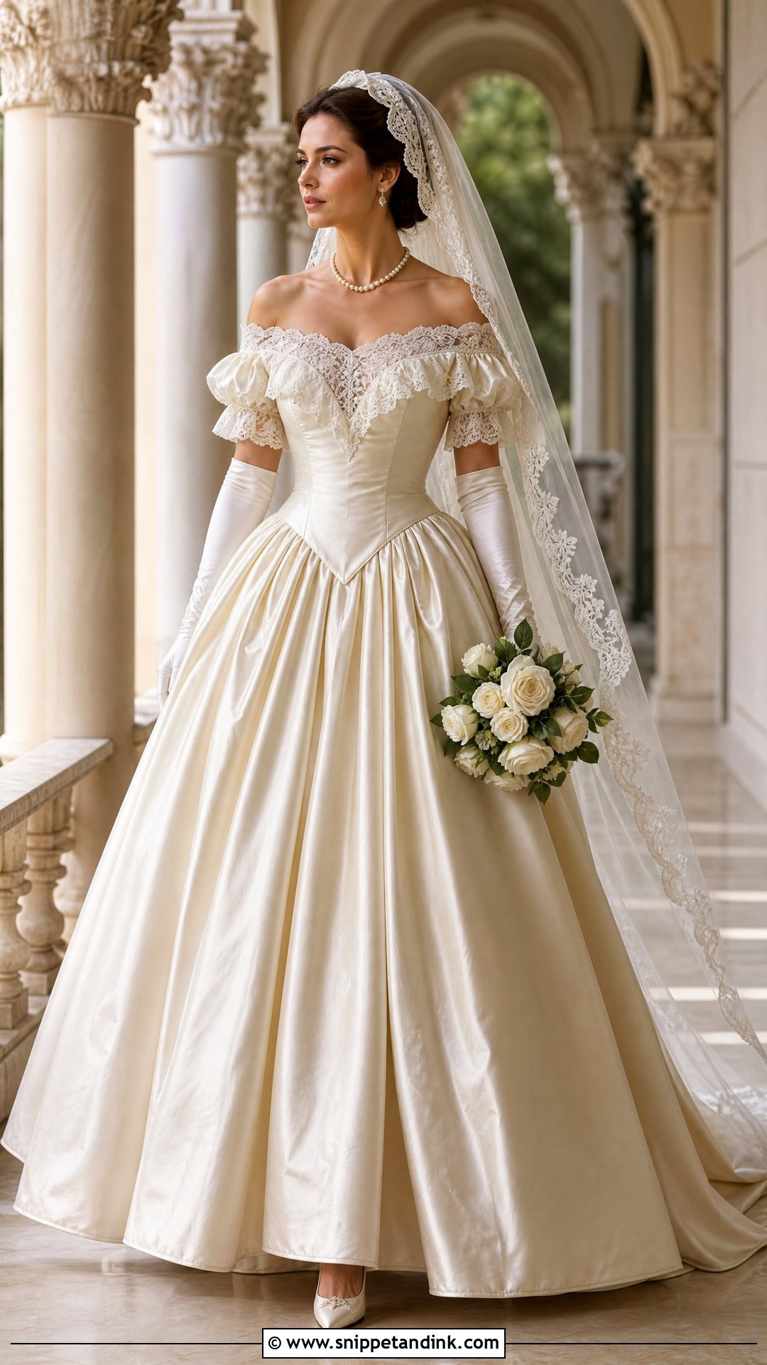 Off Shoulder Victorian Wedding Dress - Snippet and Ink - 20 Victorian Wedding Dresses