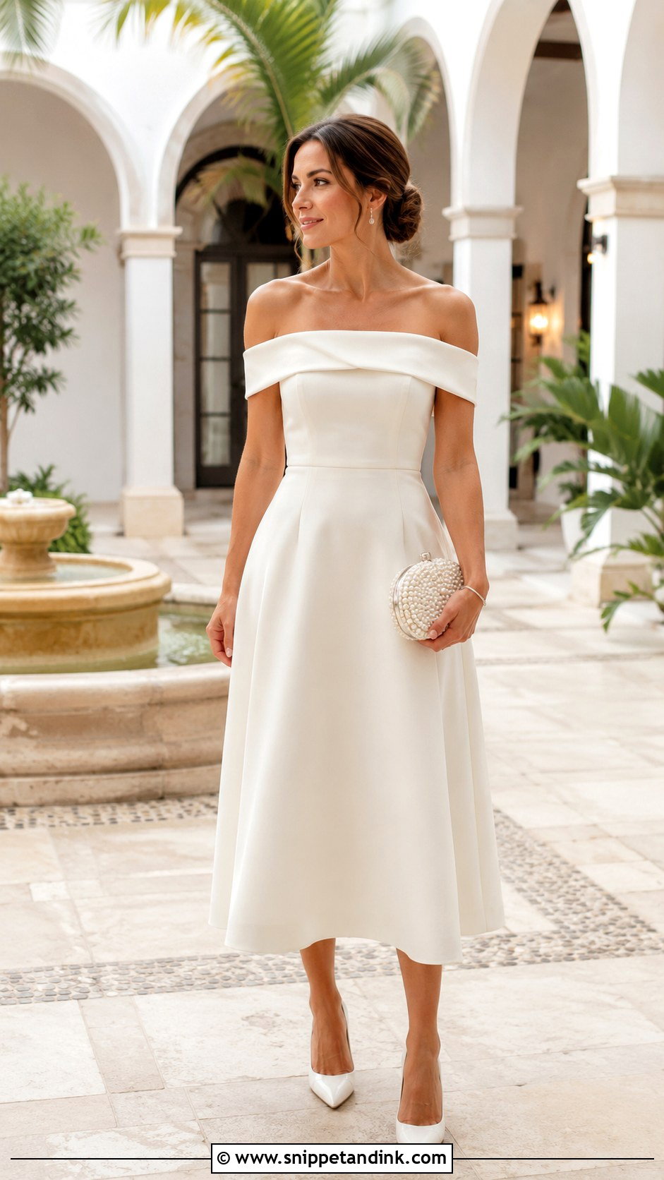 Off Shoulder Vow Renewal Dress - Snippet and Ink - 20 Wedding Renewal Dress Ideas