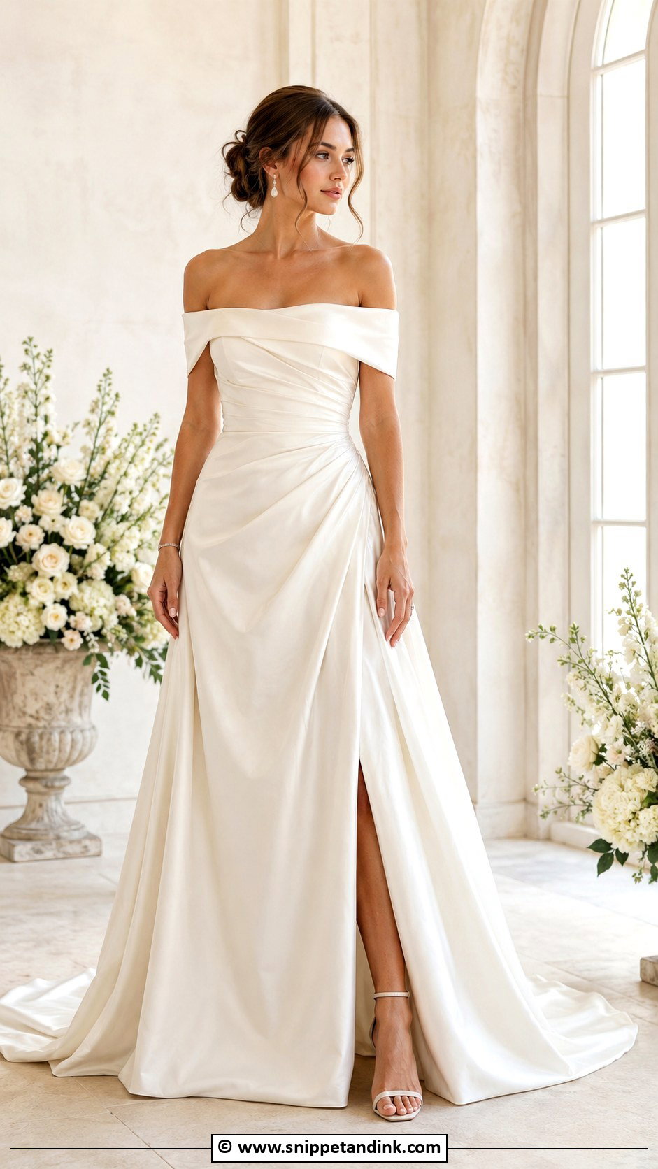 Off Shoulder Wedding Dress - Snippet and Ink - 25 Cheap Wedding Dress Ideas