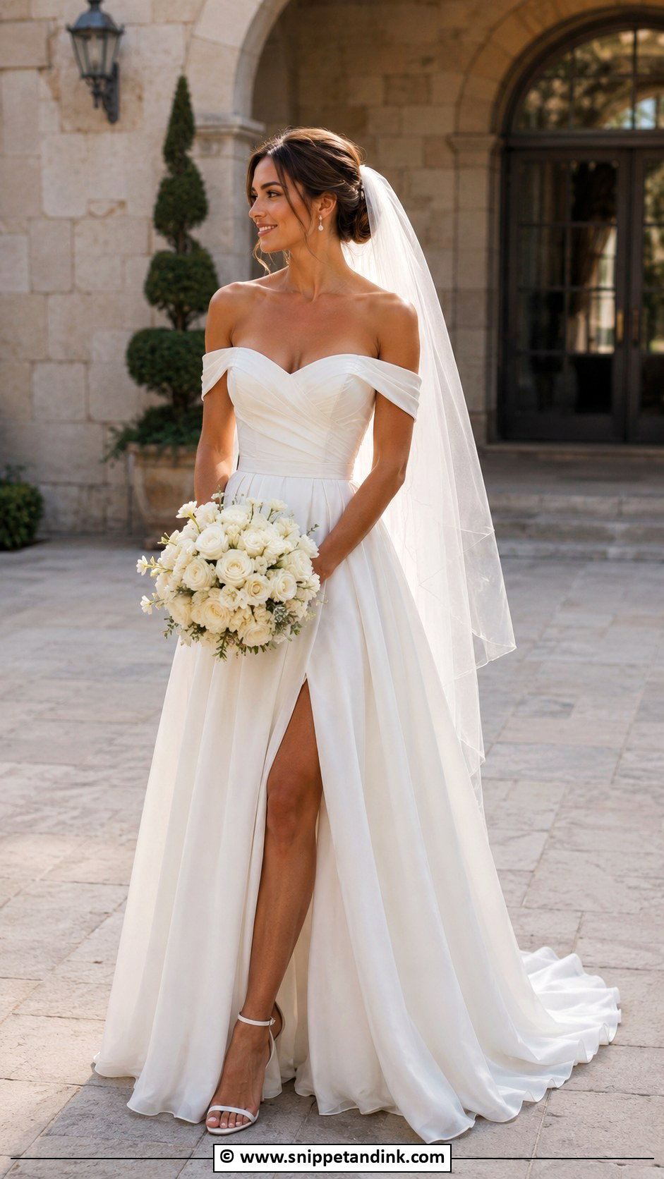 Off Shoulder Wedding Dress - Snippet and Ink - 30 2 Piece Wedding Dress Ideas