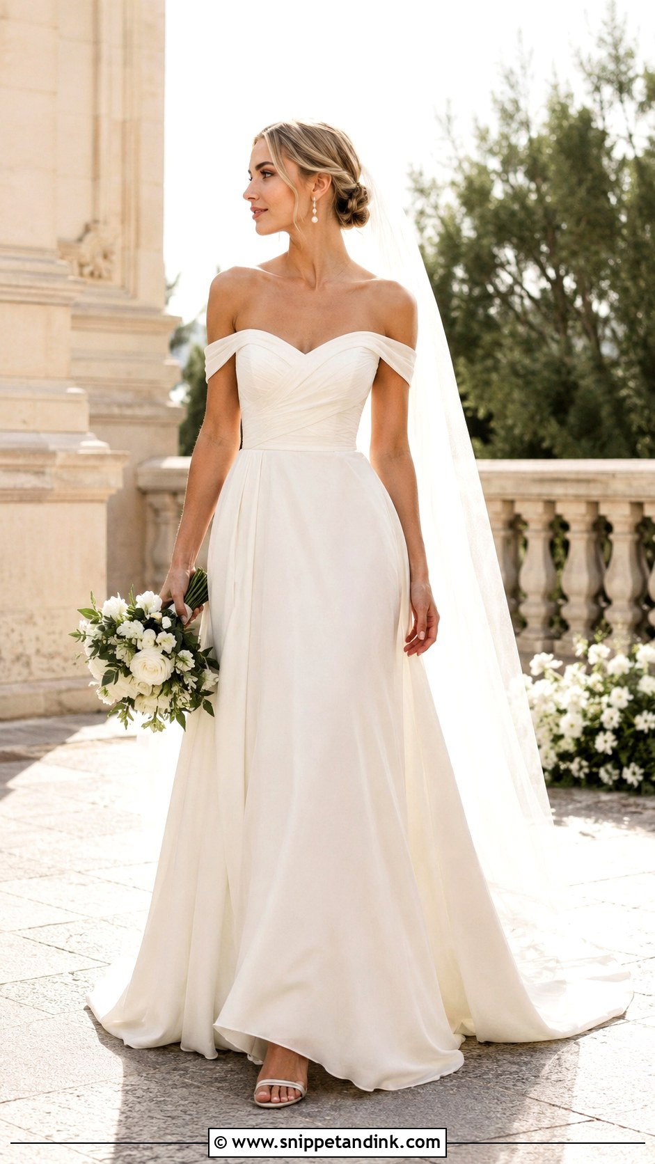 Off Shoulder Wedding Dress - Snippet and Ink - 25 Women Wedding Dress Ideas