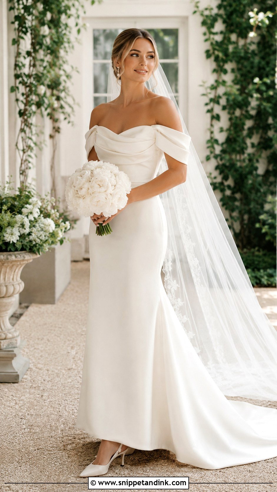 Off Shoulder Wedding Dress - Snippet and Ink - 20 Dresses for Bride