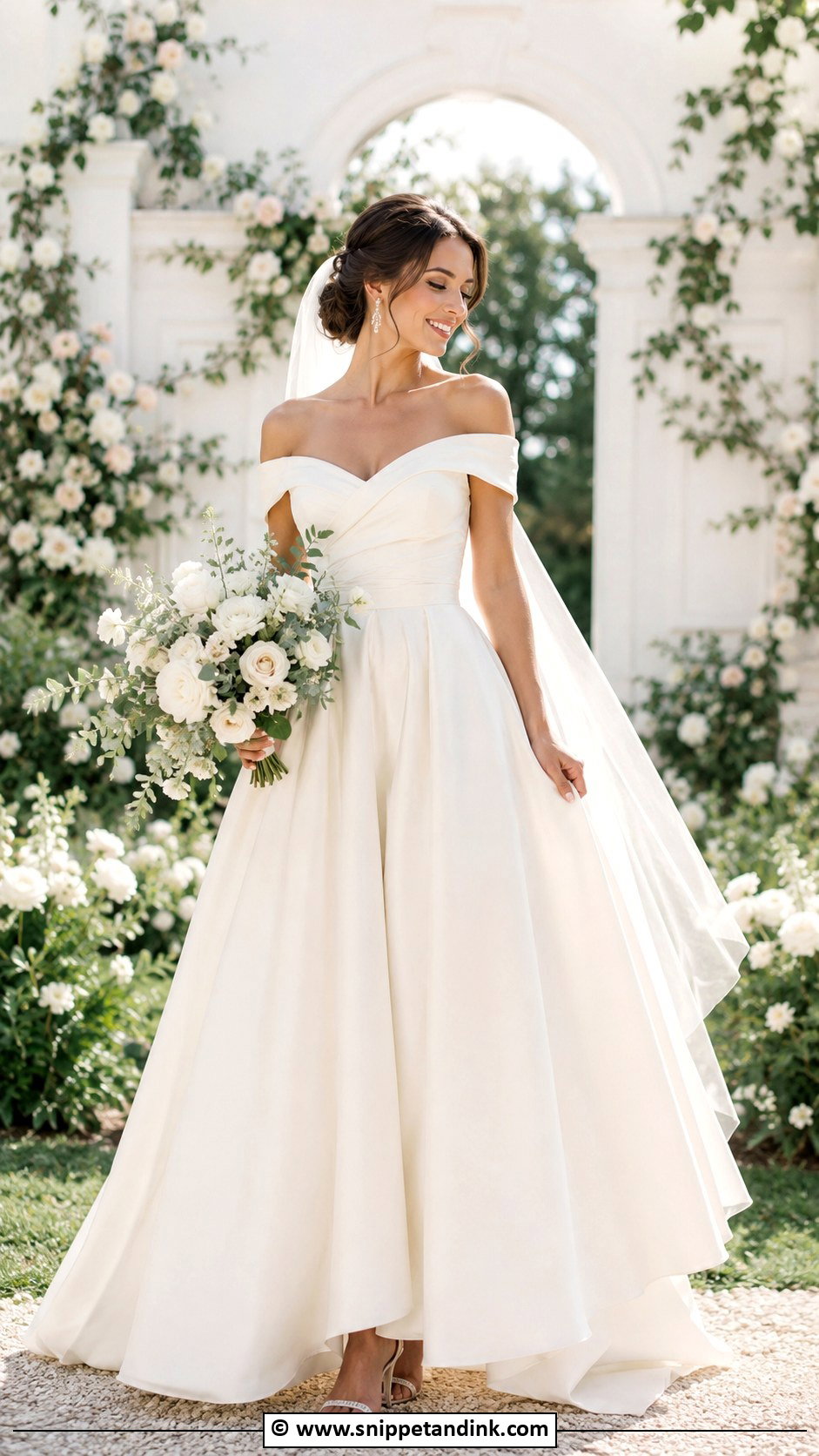 Off Shoulder Wedding Dress - Snippet and Ink - 30 Beautiful Wedding Dresses