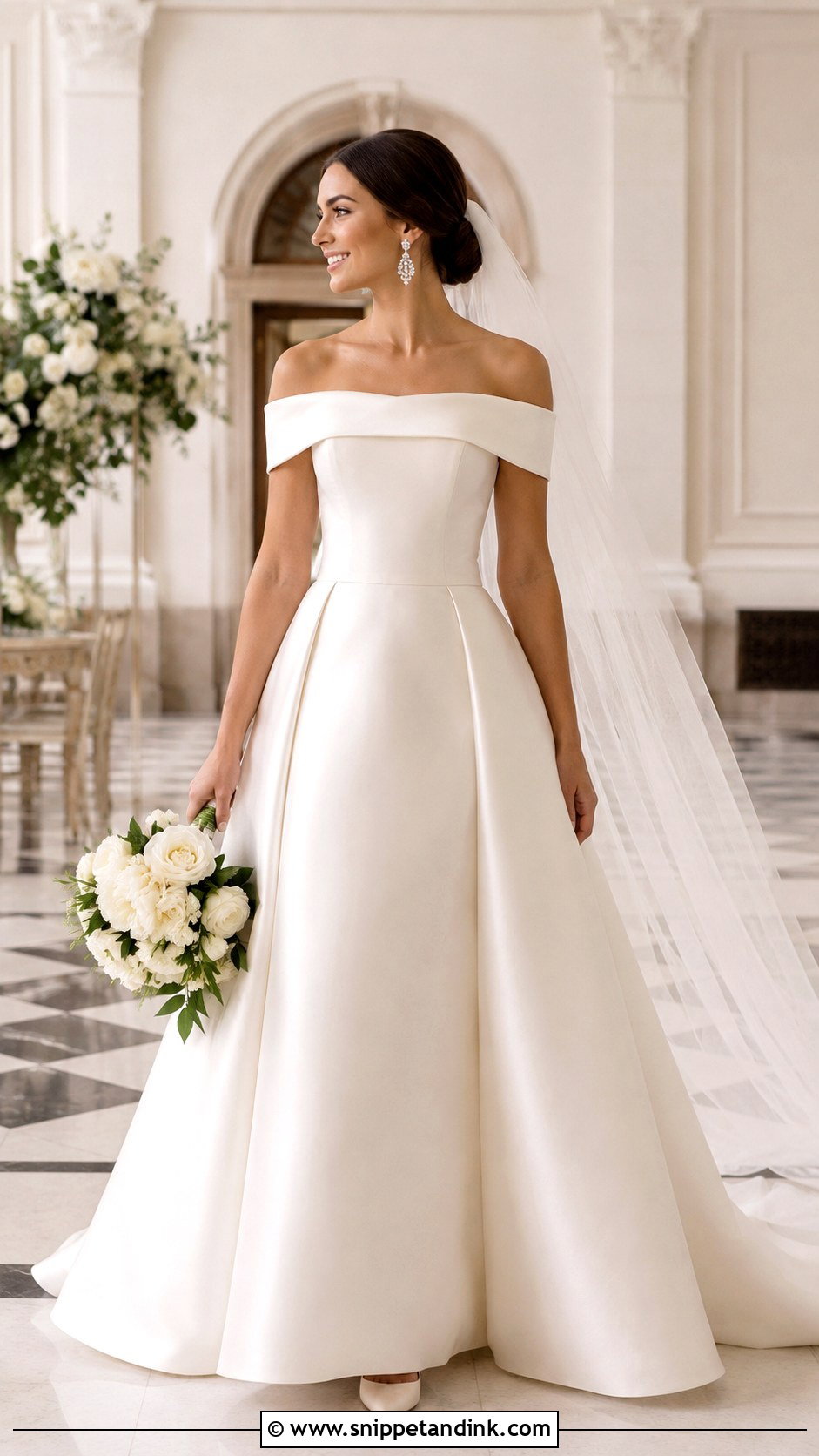 Off Shoulder Wedding Dress - Snippet and Ink - 20 Flattering Wedding Dress Ideas