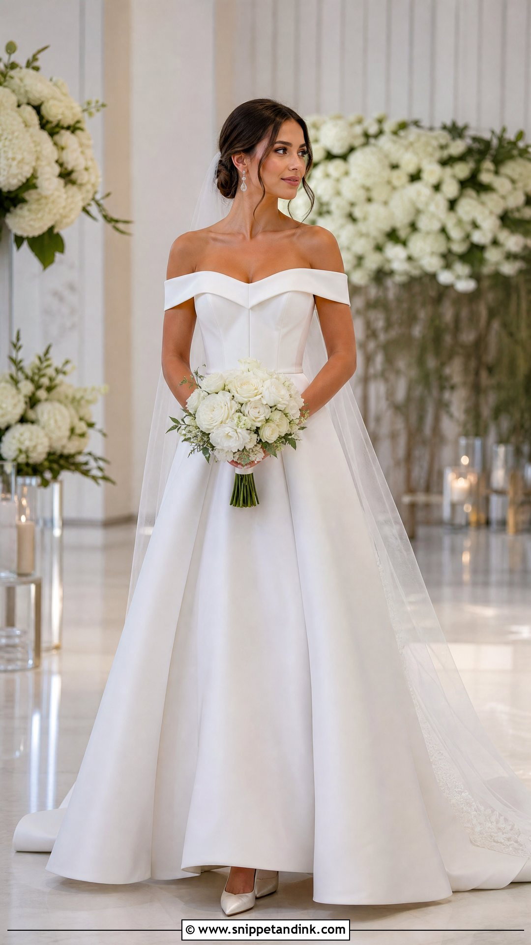 Off Shoulder Wedding Dress - Snippet and Ink - 20 Sewing Wedding Dress Ideas