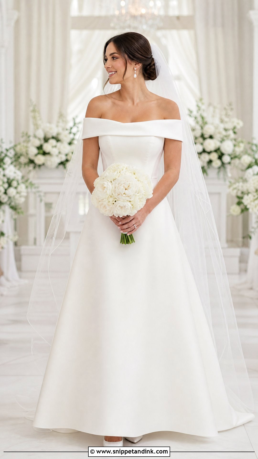 Off Shoulder Wedding Dress - Snippet and Ink - 20 Simple Plain Wedding Dress Ideas