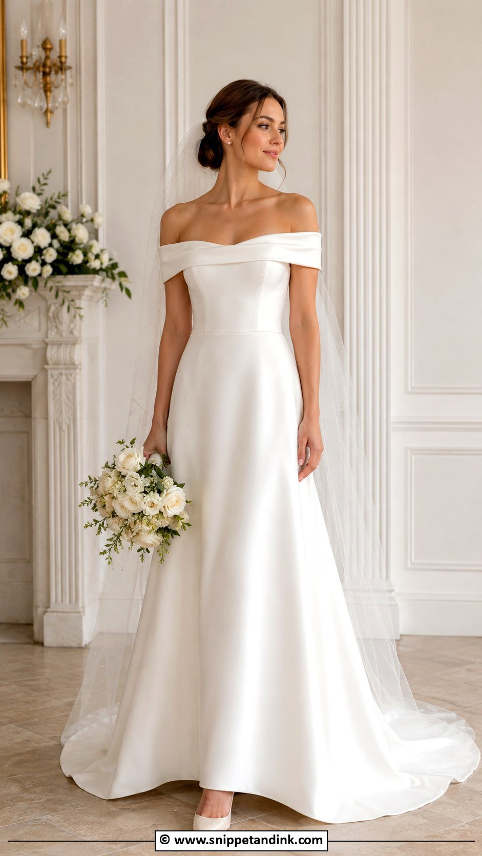Off Shoulder Wedding Dress - Snippet and Ink - 30 Bridal Dress Fashion Ideas