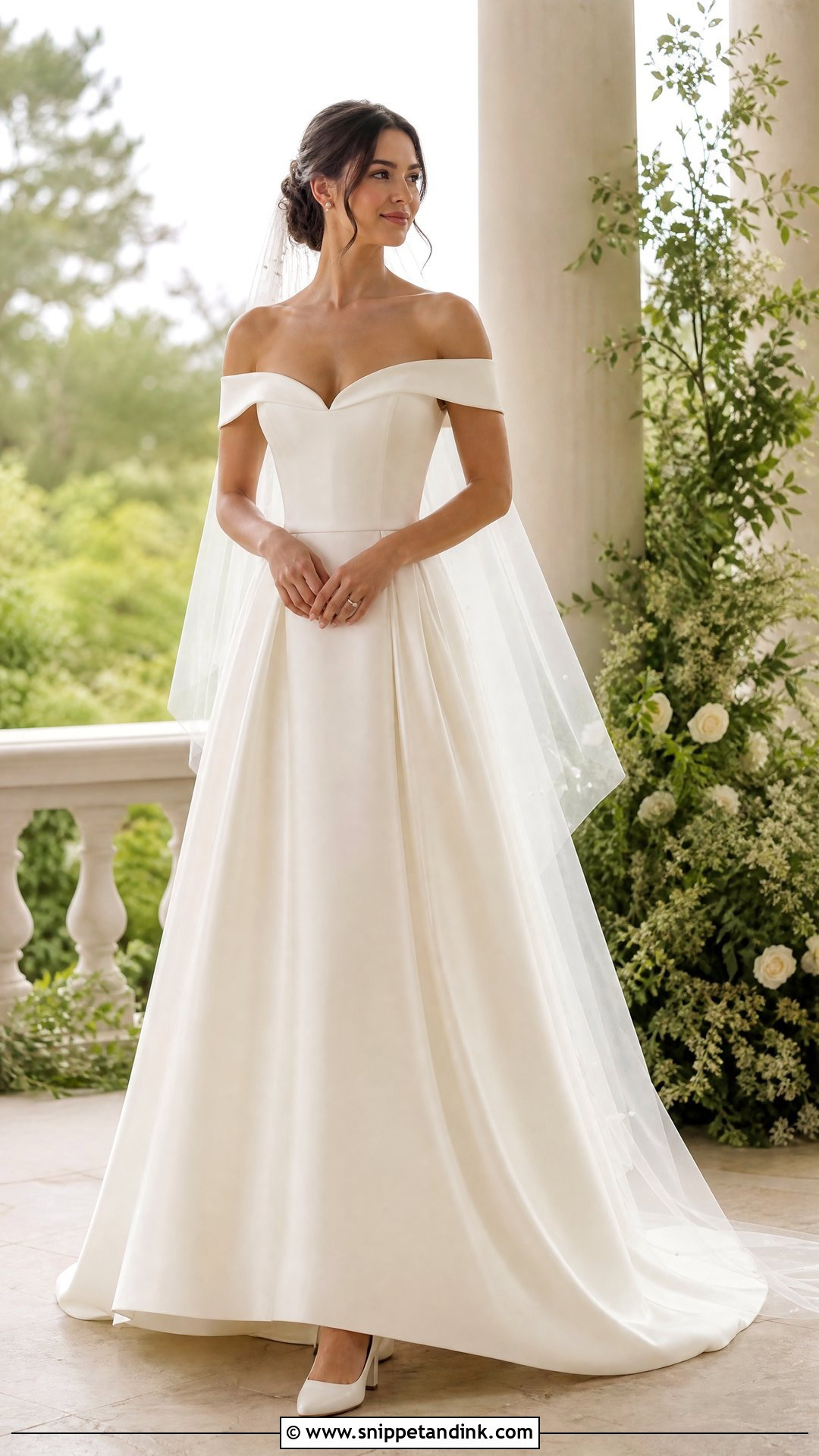 Off Shoulder Wedding Dress - Snippet and Ink - 20 Ladies Wedding Dress Ideas