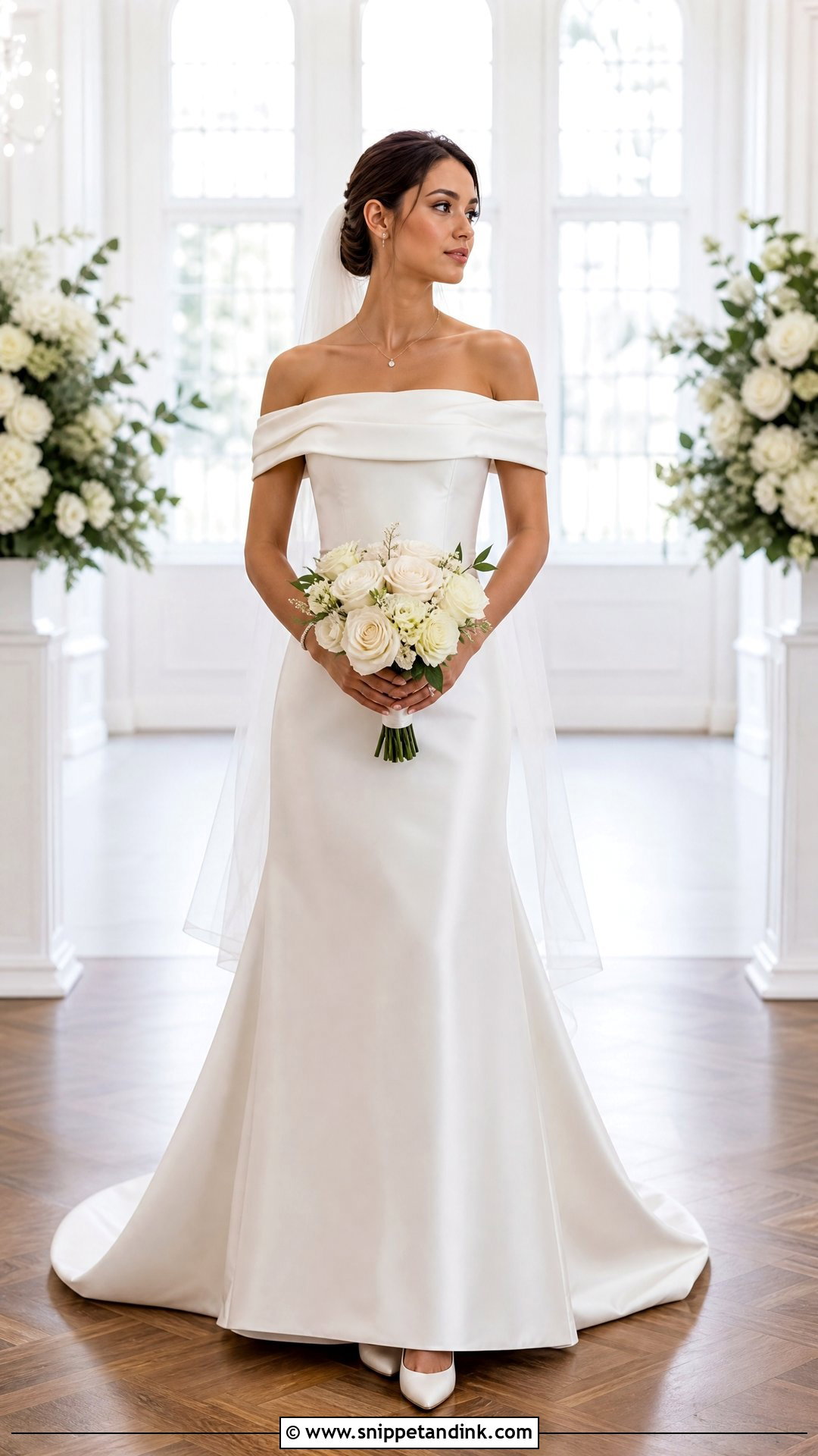 Off Shoulder Wedding Dress - Snippet and Ink - 20 Womens Wedding Dresses