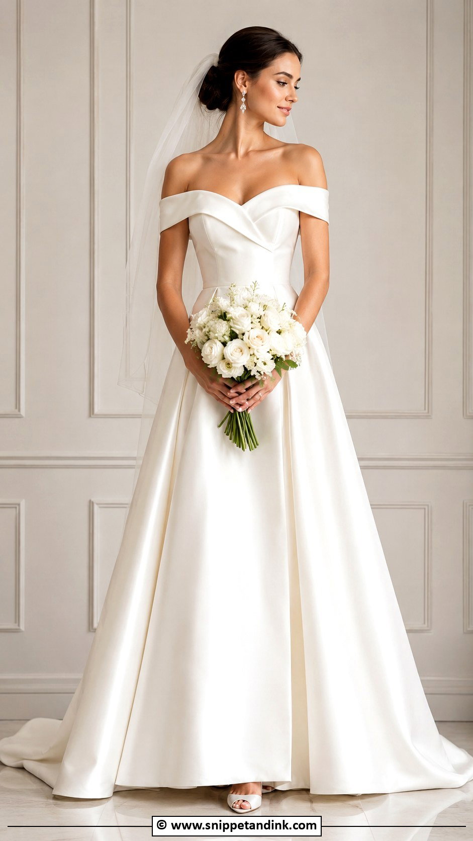 Off Shoulder Wedding Dress - Snippet and Ink - 30 Classy Timeless Wedding Dress Ideas