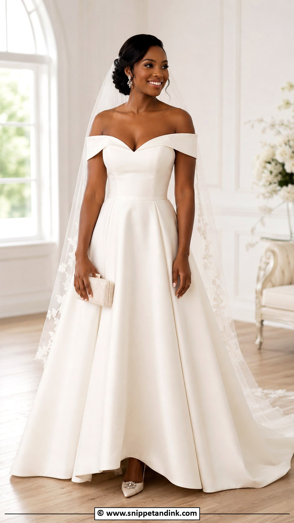 Off Shoulder Wedding Dress - Snippet and Ink - 30 Dream Wedding Dresses Black Women