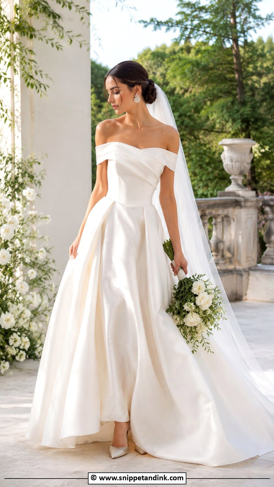 Off Shoulder Wedding Dress - Snippet and Ink - 30 Luxury Wedding Dress Ideas