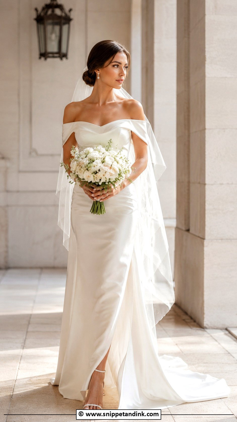 Off Shoulder Wedding Dress - Snippet and Ink - 30 Simple Timeless Wedding Dress Ideas
