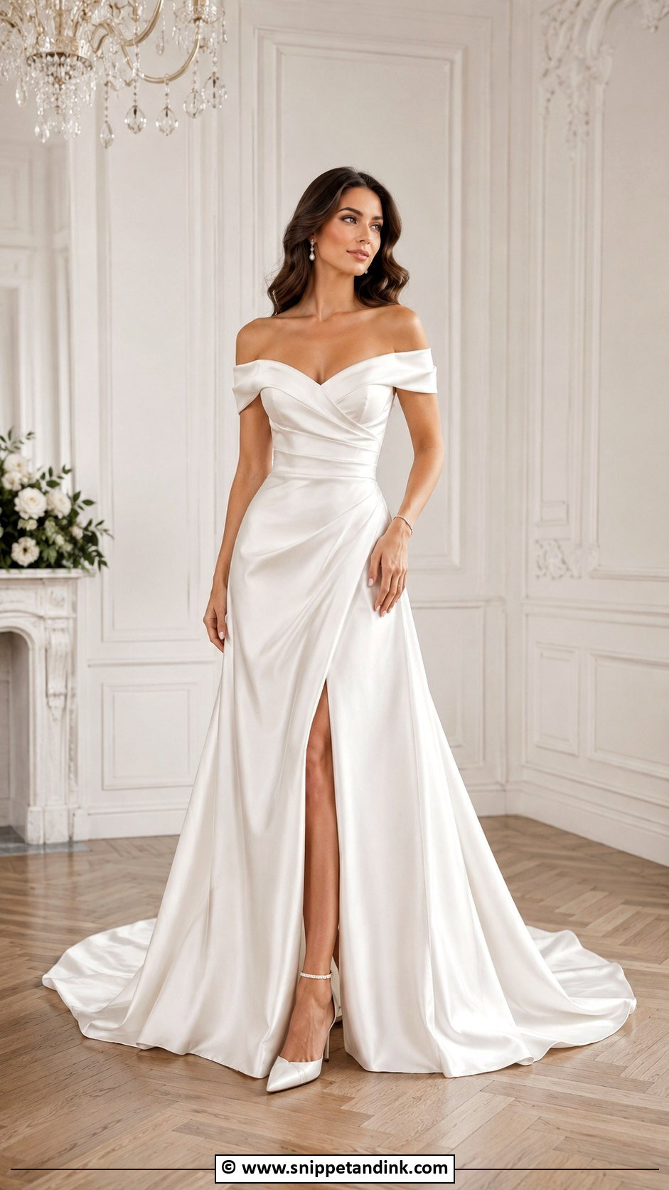 Off Shoulder Wedding Dress - Snippet and Ink - 30 Stylish Wedding Dresses