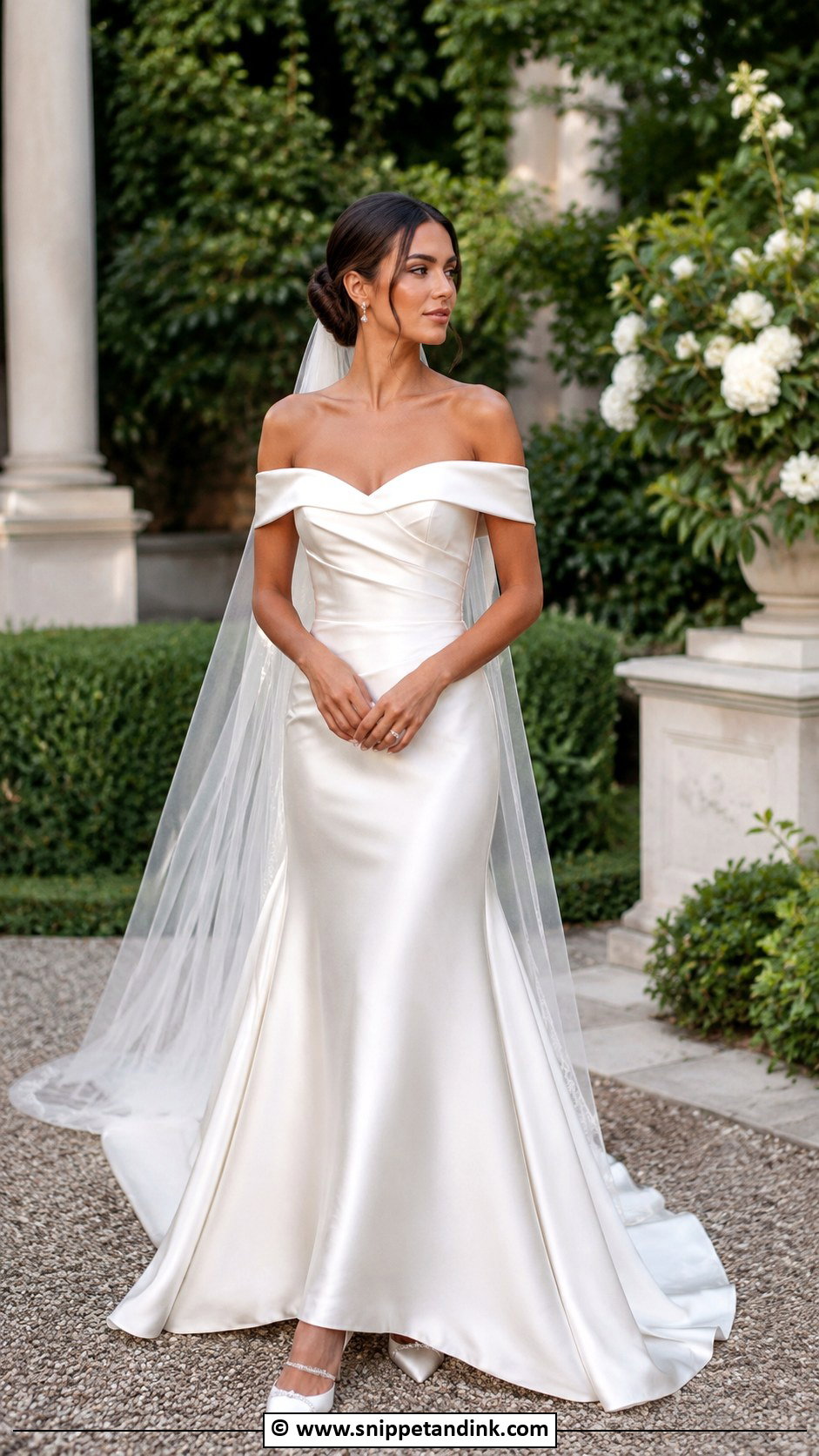Off Shoulder Wedding Dress - Snippet and Ink - 30 Wedding Dress Aesthetic Ideas