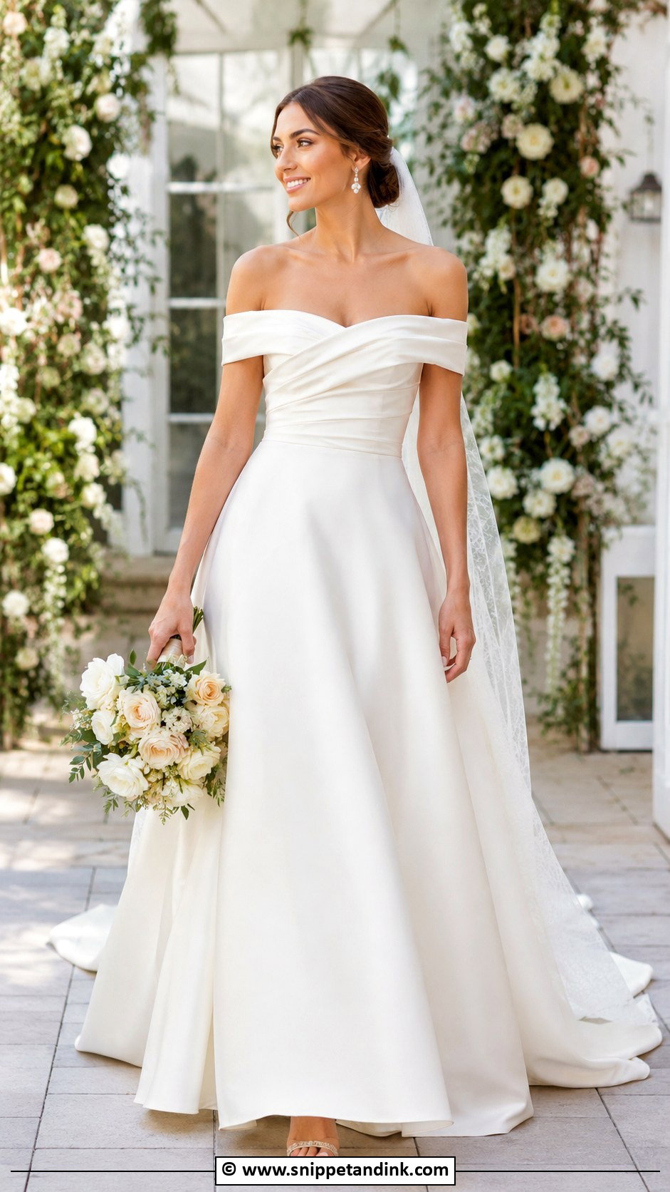 Off Shoulder Wedding Dress - Snippet and Ink - 30 Wedding Dress Inspiration Ideas