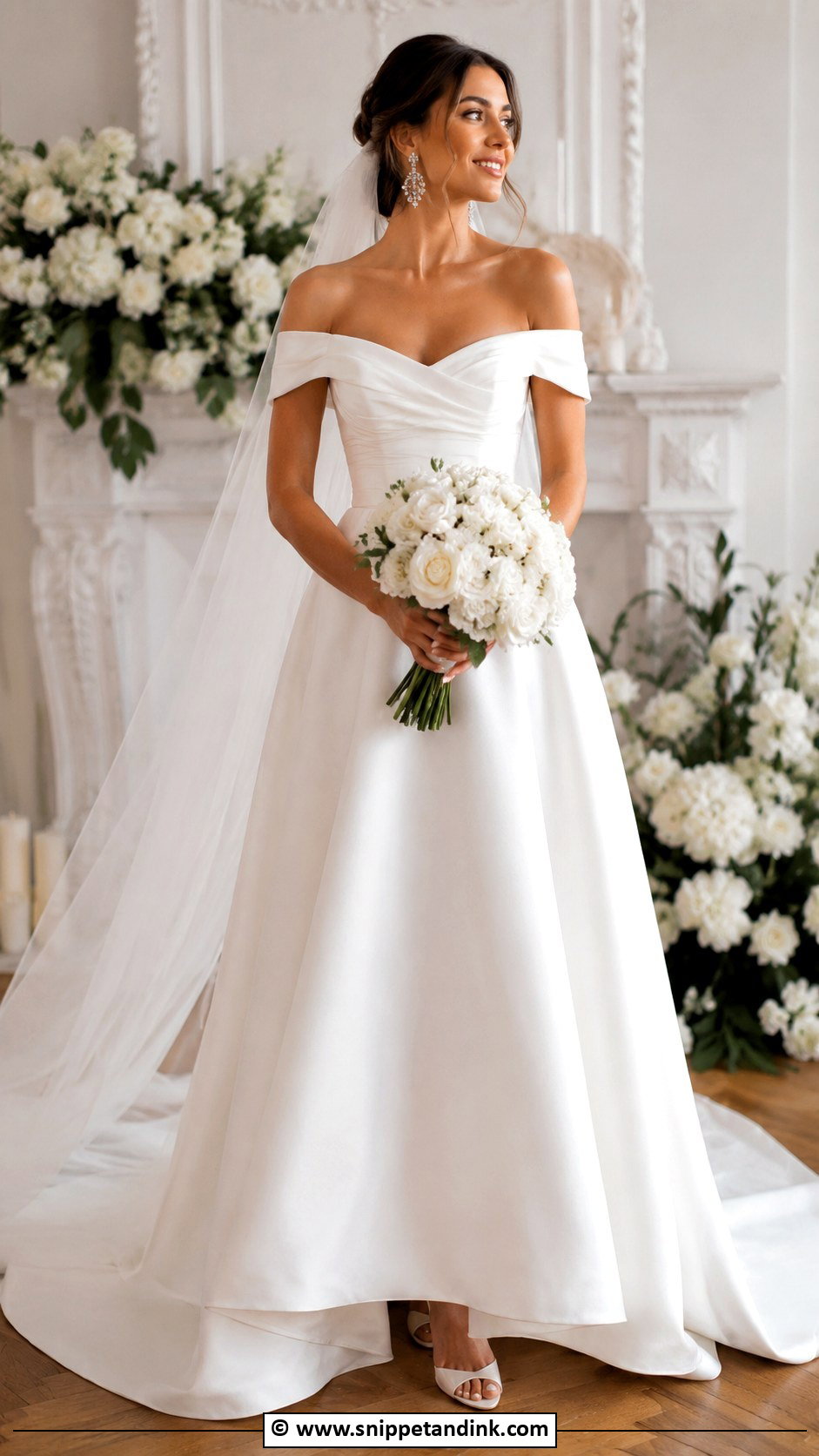 Off Shoulder Wedding Dress - Snippet and Ink - 30 Wedding Dress Inspo Ideas