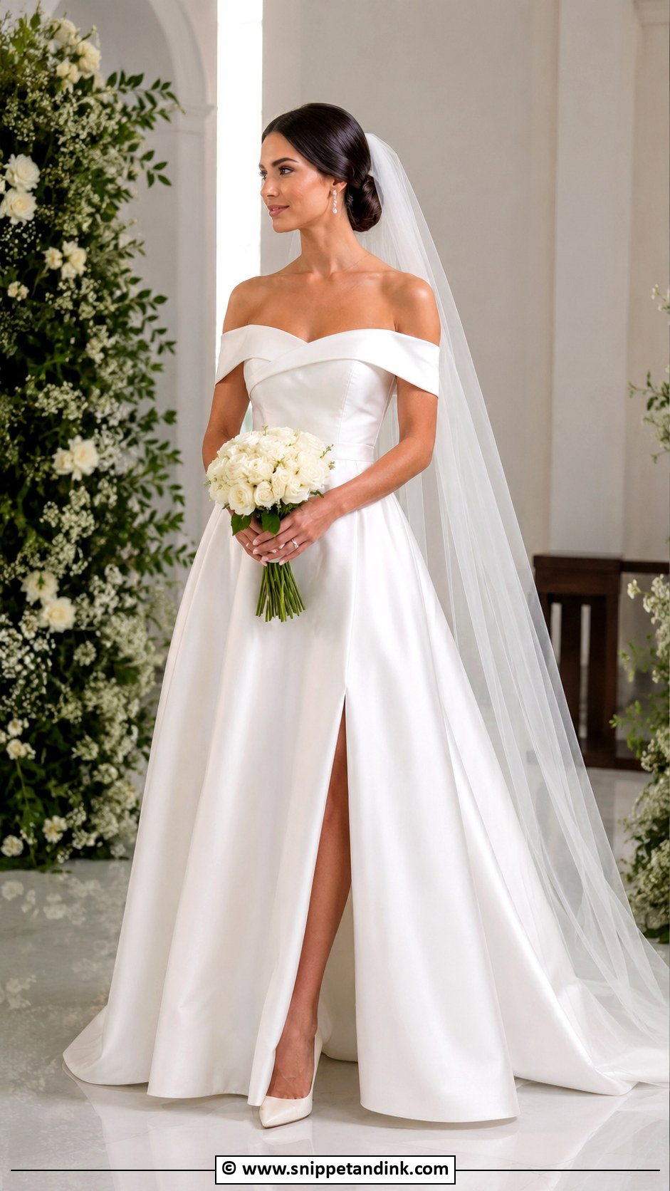 Off Shoulder Wedding Dress - Snippet and Ink - 30 Wedding Dresses 2024