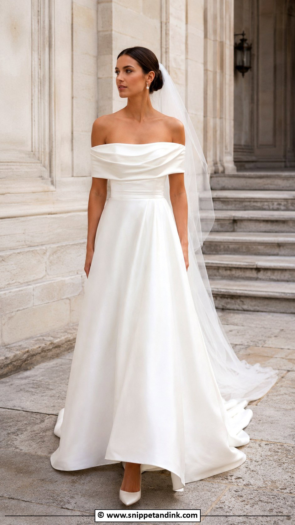 Off Shoulder Wedding Dress - Snippet and Ink - 25 Enchanting Wedding Dress Ideas
