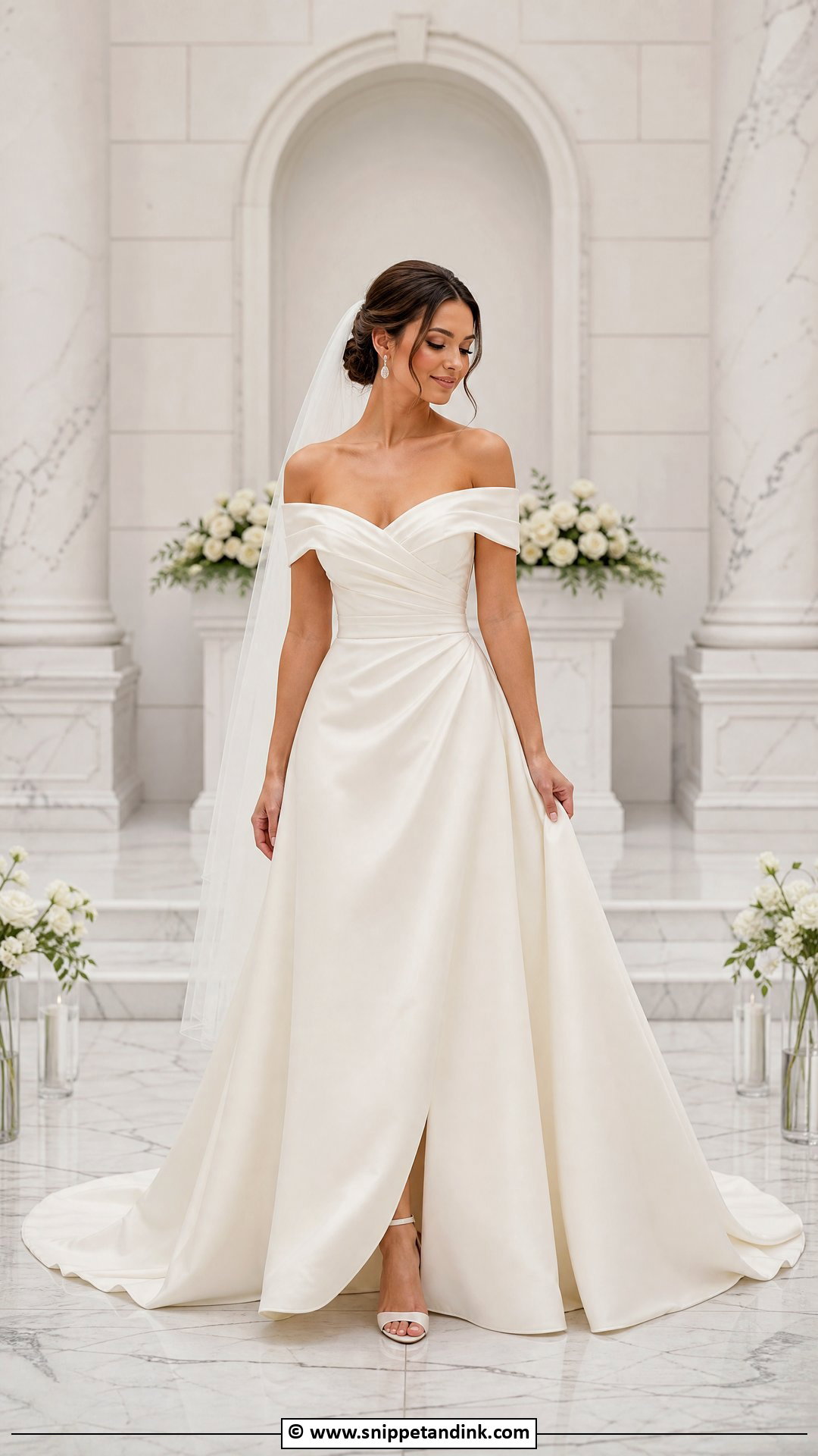 Off Shoulder Wedding Dress - Snippet and Ink - 35 Elegant Wedding Dress Ideas