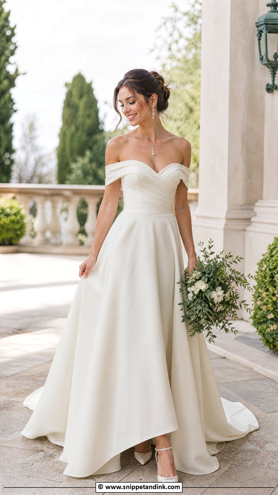 Off Shoulder Wedding Dress - Snippet and Ink - 35 Dreamy Wedding Dress Ideas