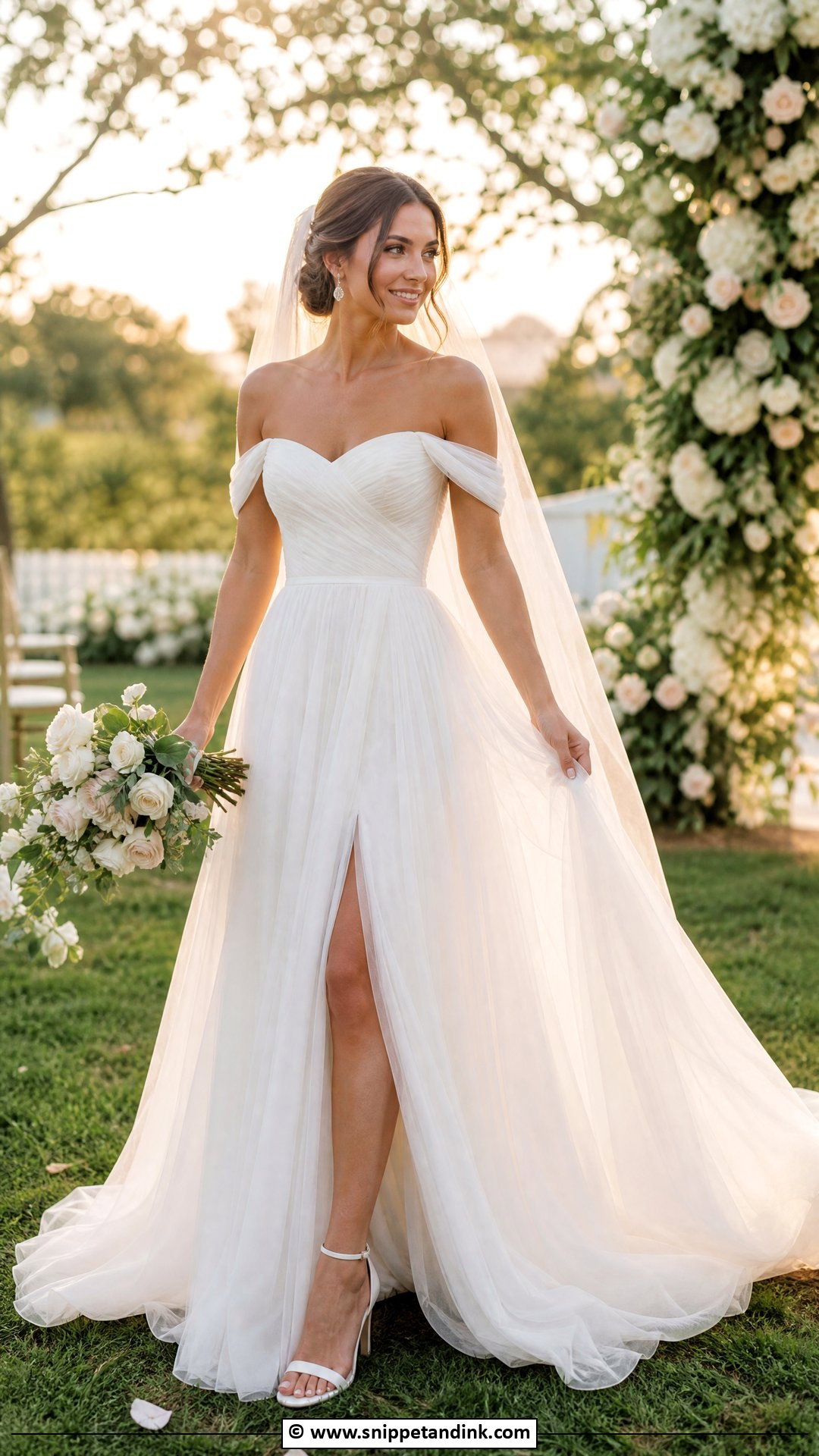 Off Shoulder Wedding Dress - Snippet and Ink - 35 Ethereal Wedding Dress Ideas