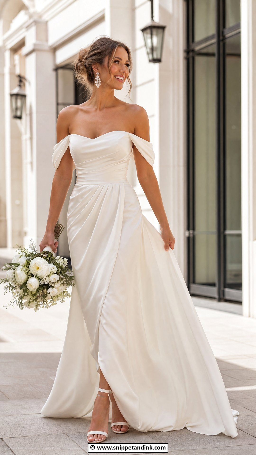 Off Shoulder Wedding Dress - Snippet and Ink - 35 Latest Wedding Gowns