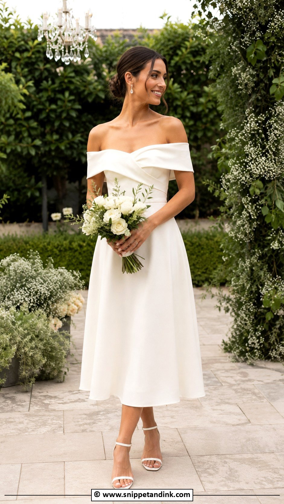 Off Shoulder Wedding Dress - Snippet and Ink - 25 Informal Wedding Dresses