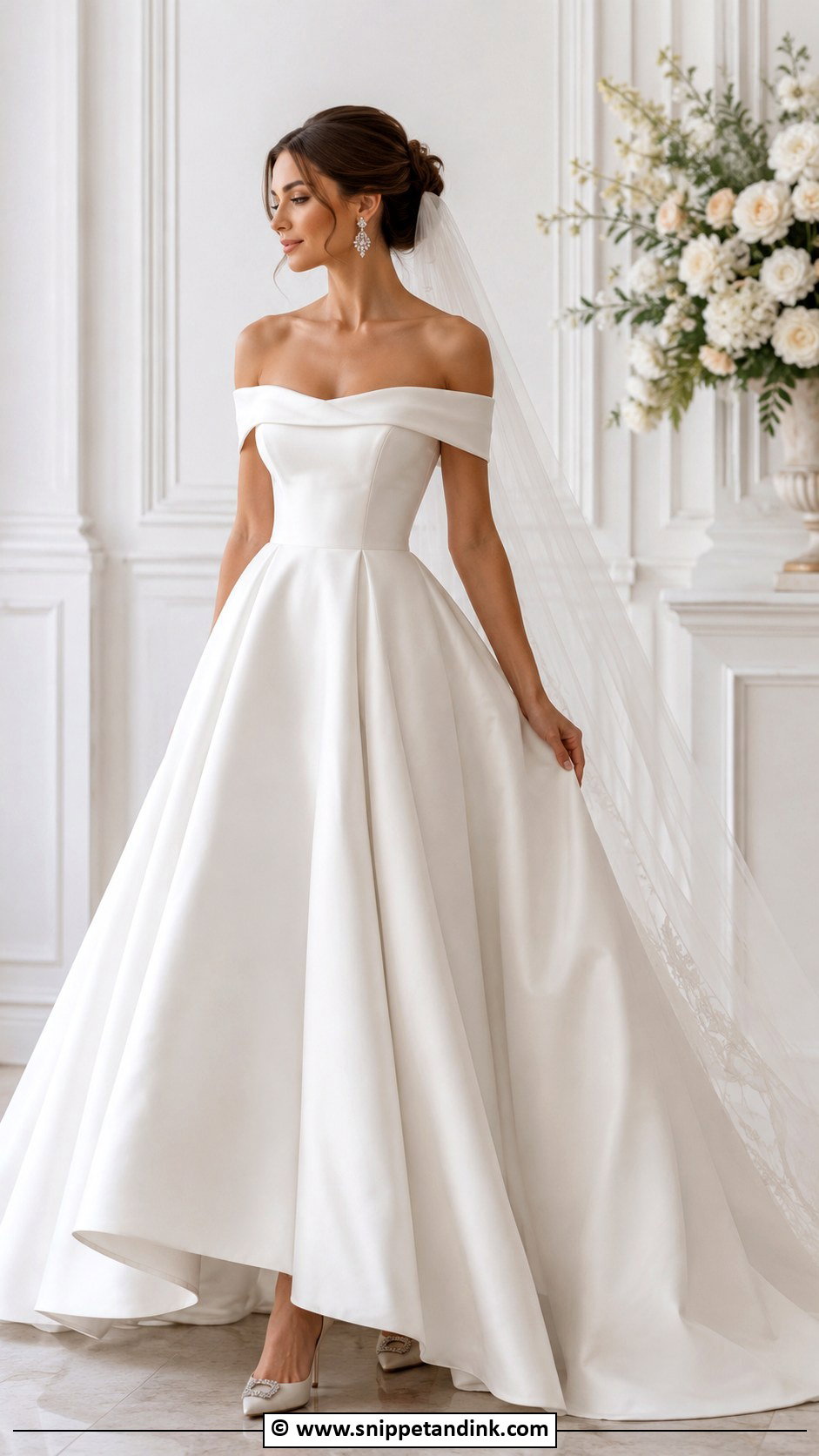 Off Shoulder Wedding Dress - Snippet and Ink - 35 Wedding Dress Styles