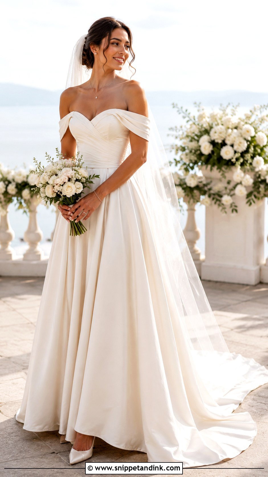 Off Shoulder Wedding Dress - Snippet and Ink - 25 Bride Wedding Dress Ideas