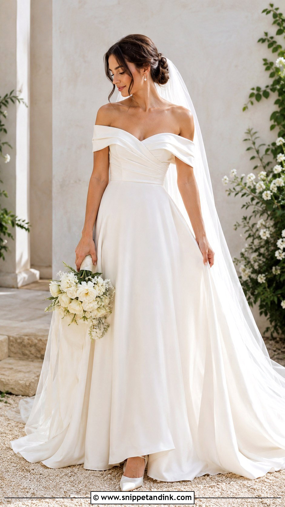 Off Shoulder Wedding Dress - Snippet and Ink - 25 Ethereal Wedding Dress Goddesses Ideas