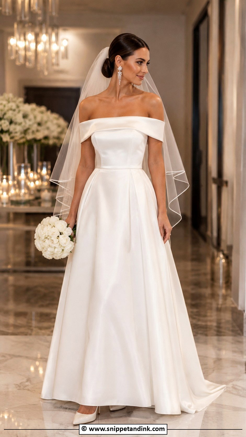Off Shoulder Wedding Dress - Snippet and Ink - 25 Latest Designer Dresses for Wedding