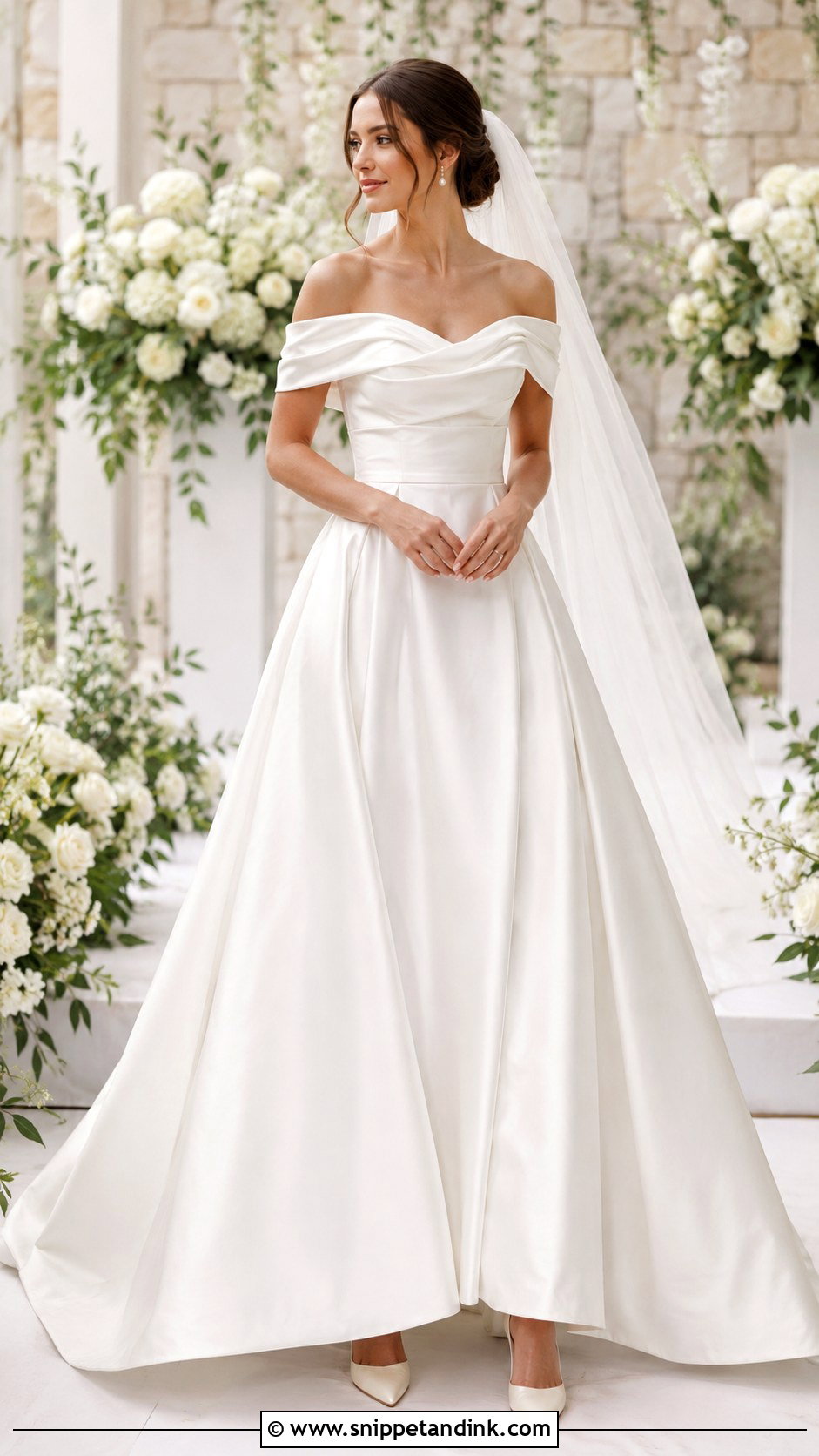 Off Shoulder Wedding Dress - Snippet and Ink - 30 Fancy Wedding Dresses