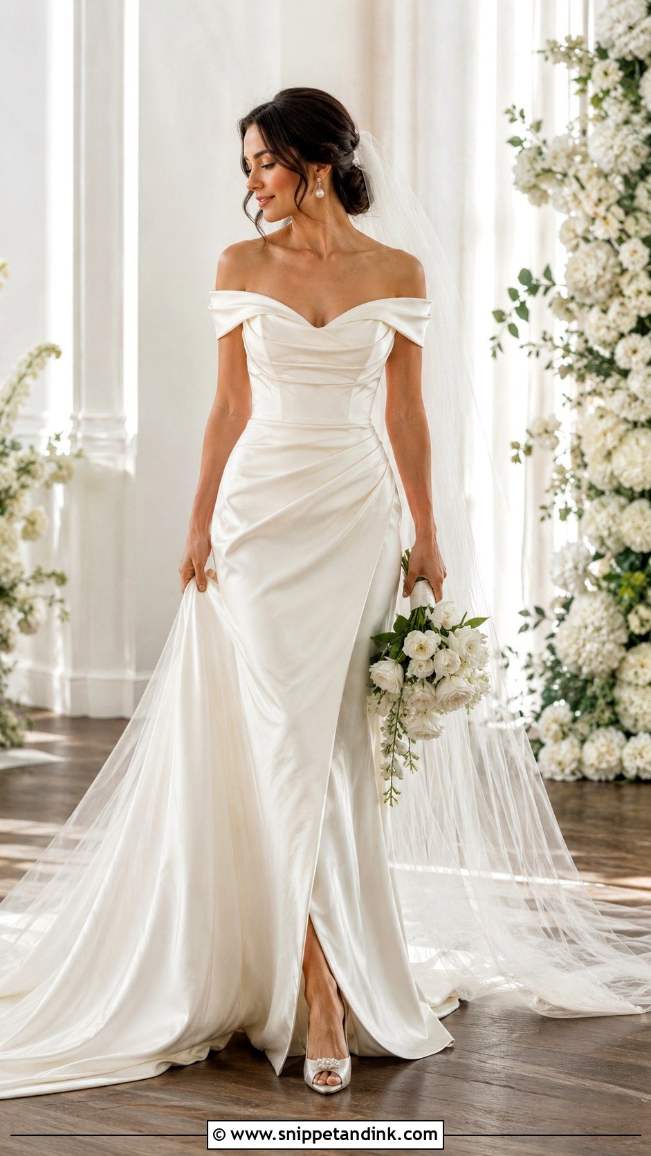 Off Shoulder Wedding Dress - Snippet and Ink - 30 Stunning Wedding Dresses