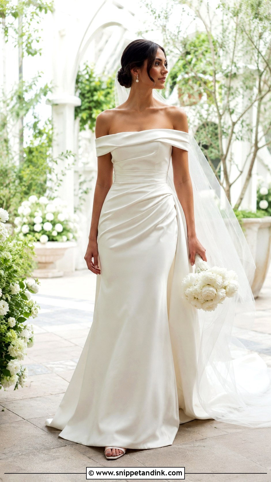 Off Shoulder Wedding Dress - Snippet and Ink - 30 Vintage Romantic Wedding Dress Ideas