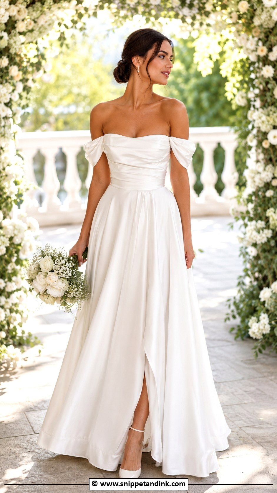 Off Shoulder Wedding Dress - Snippet and Ink - 25 Trending Wedding Dresses