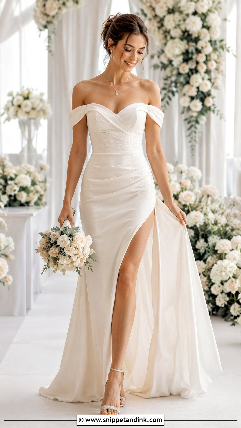 Off Shoulder Wedding Dress - Snippet and Ink - 30 Wedding Dress Design Ideas