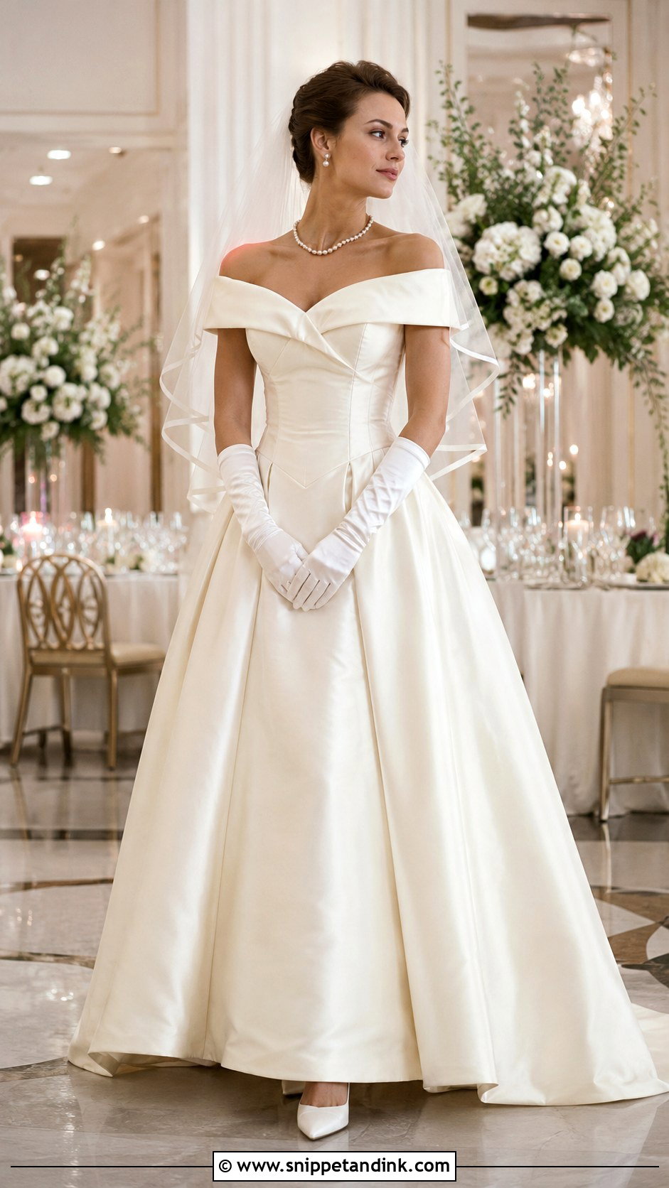 Off Shoulder Wedding Dress - Snippet and Ink - 20 1990 Wedding Dress Ideas