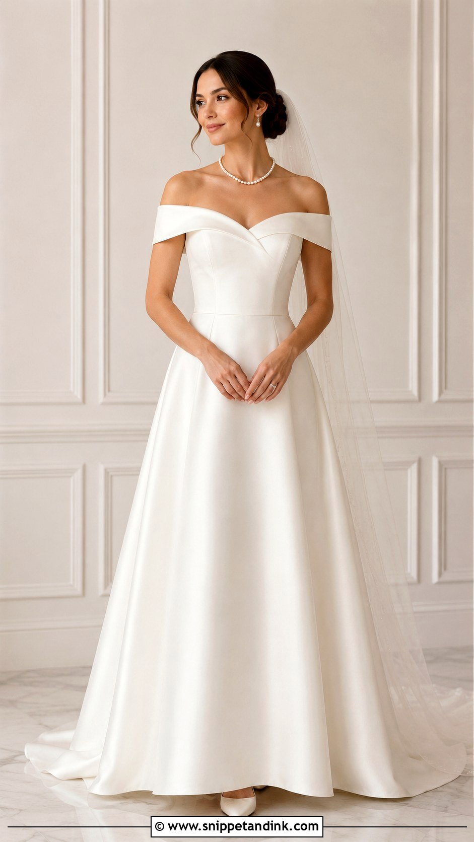 Off Shoulder Wedding Dress - Snippet and Ink - 20 Basic Wedding Dress Ideas