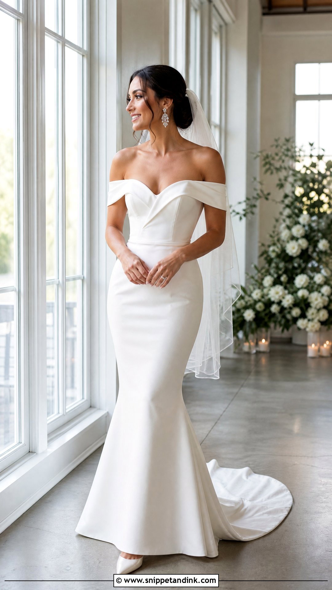 Off Shoulder Wedding Dress - Snippet and Ink - 20 Bride Dresses 2025