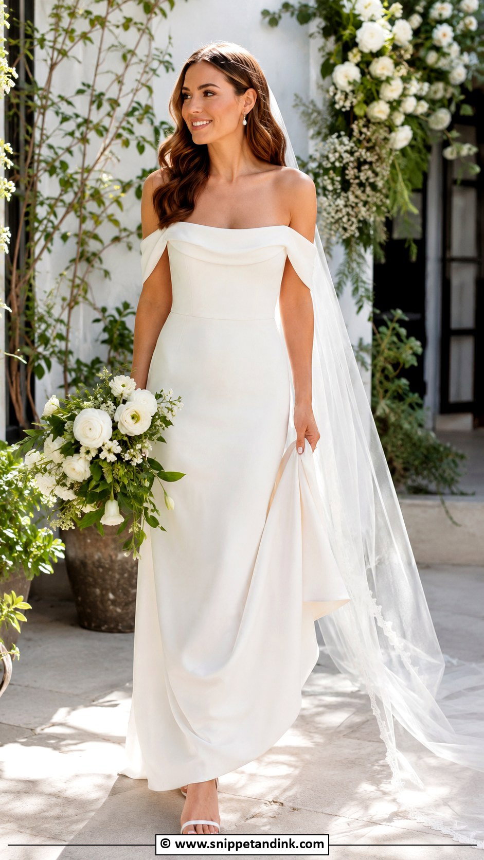 Off Shoulder Wedding Dress - Snippet and Ink - 25 Trendy Wedding Dresses