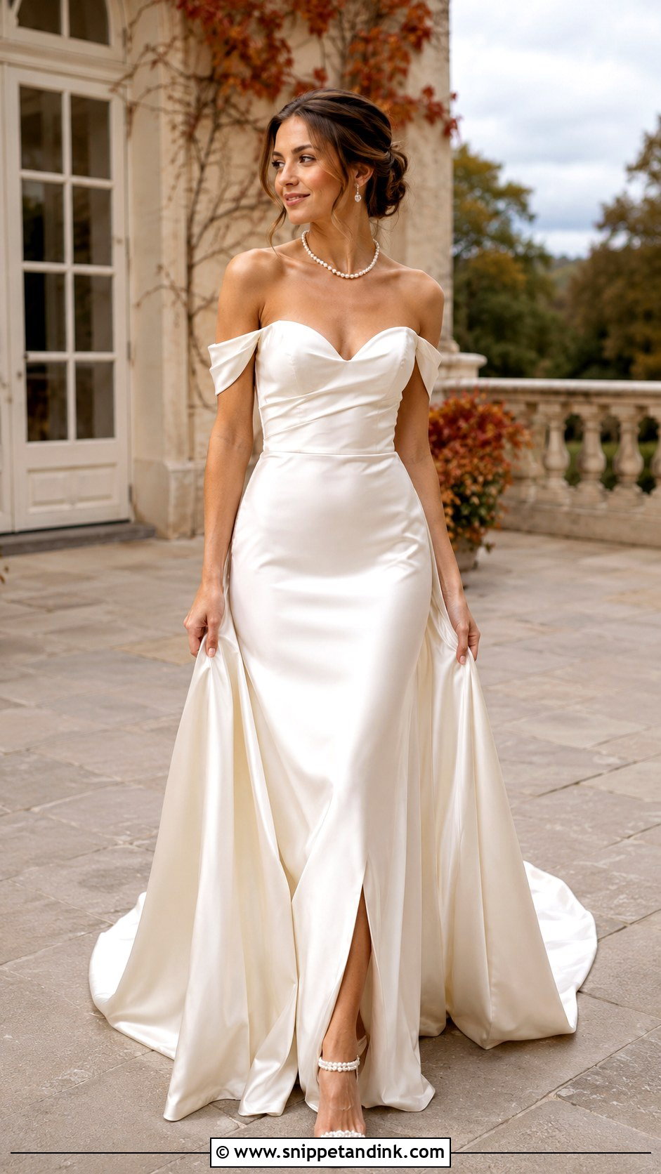 Off Shoulder Wedding Dress - Snippet and Ink - 25 Fall Wedding Dresses Bride
