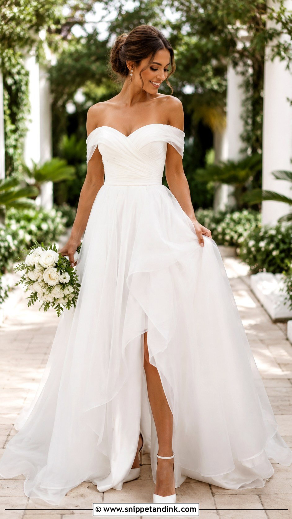Off Shoulder Wedding Dress - Snippet and Ink - 25 Flowy Romantic Wedding Dress Ideas