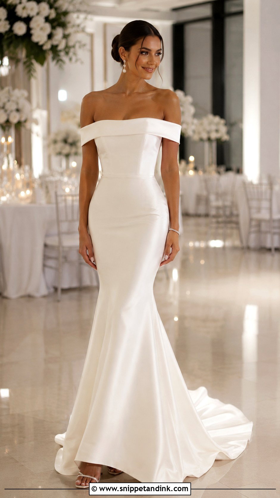 Off Shoulder Wedding Dress - Snippet and Ink - 25 Modern Vintage Wedding Dress Ideas
