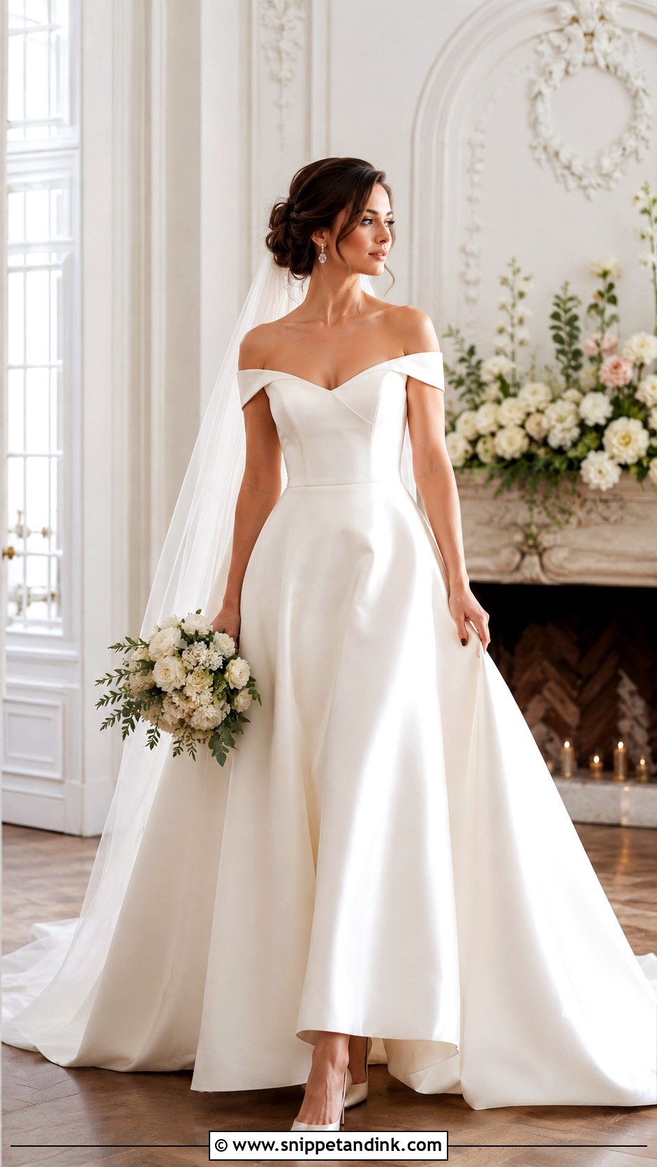 Off Shoulder Wedding Dress - Snippet and Ink - 25 Most Beautiful Wedding Dresses