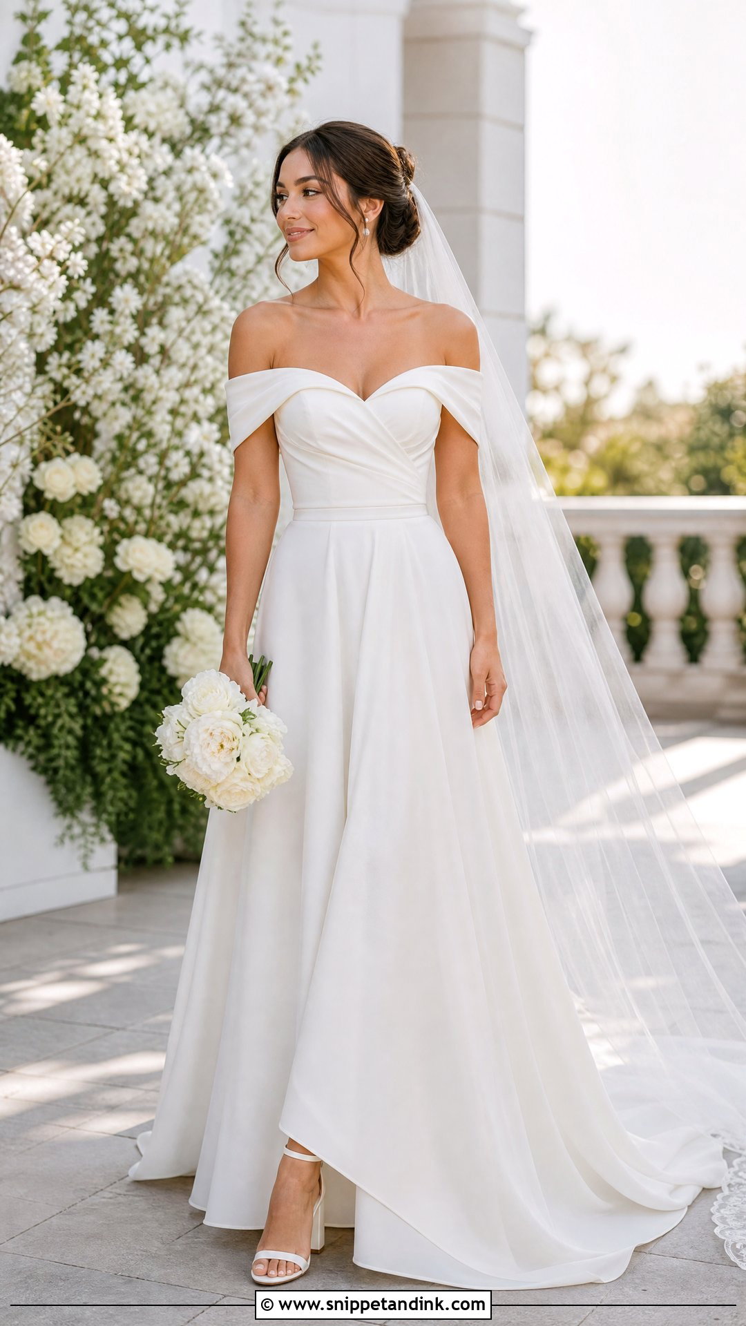 Off Shoulder Wedding Dress - Snippet and Ink - 25 Romantic Classy Elegant Wedding Dress Ideas