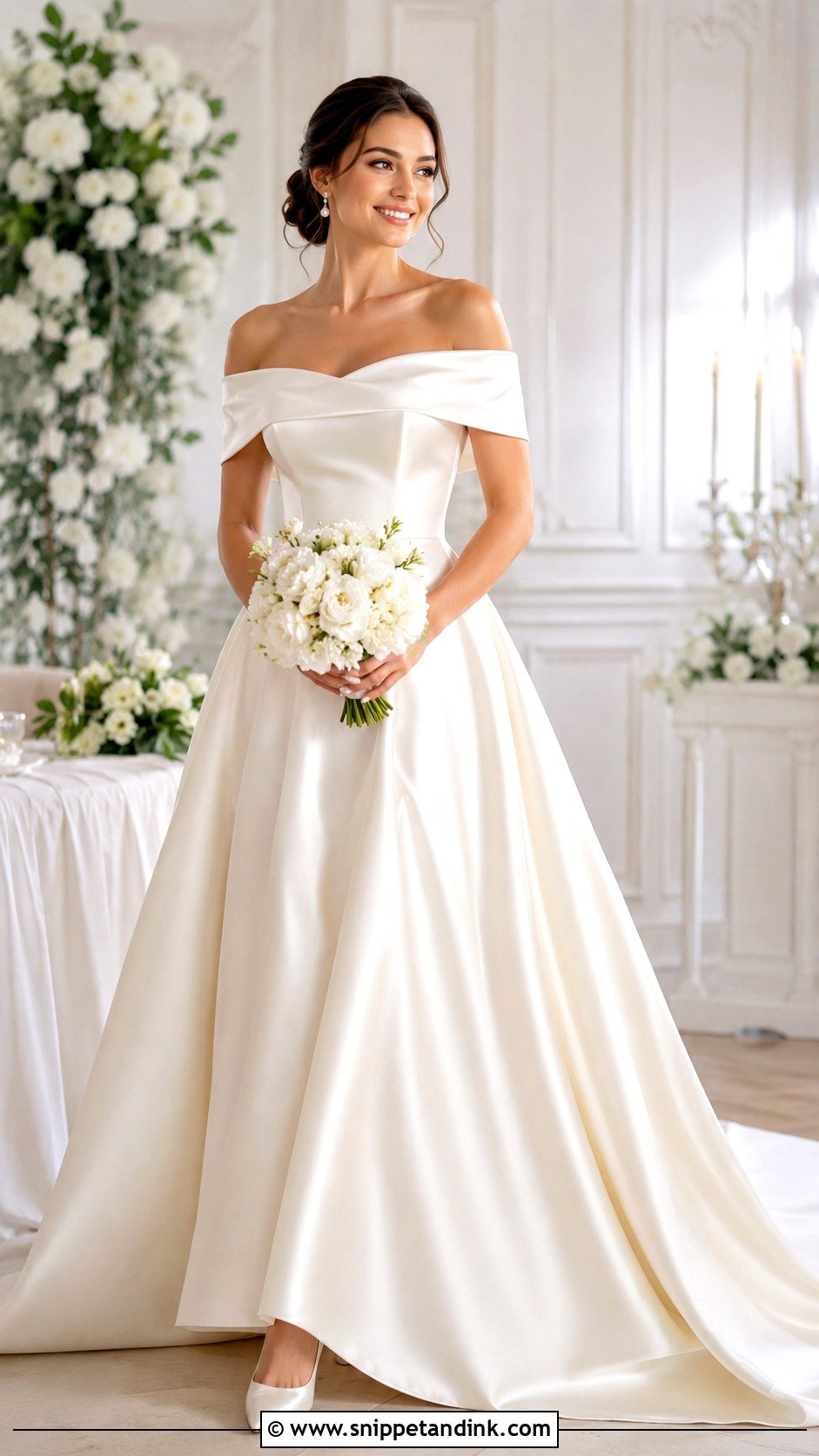 Off Shoulder Wedding Dress - Snippet and Ink - 25 Simple Classic Wedding Dress Ideas