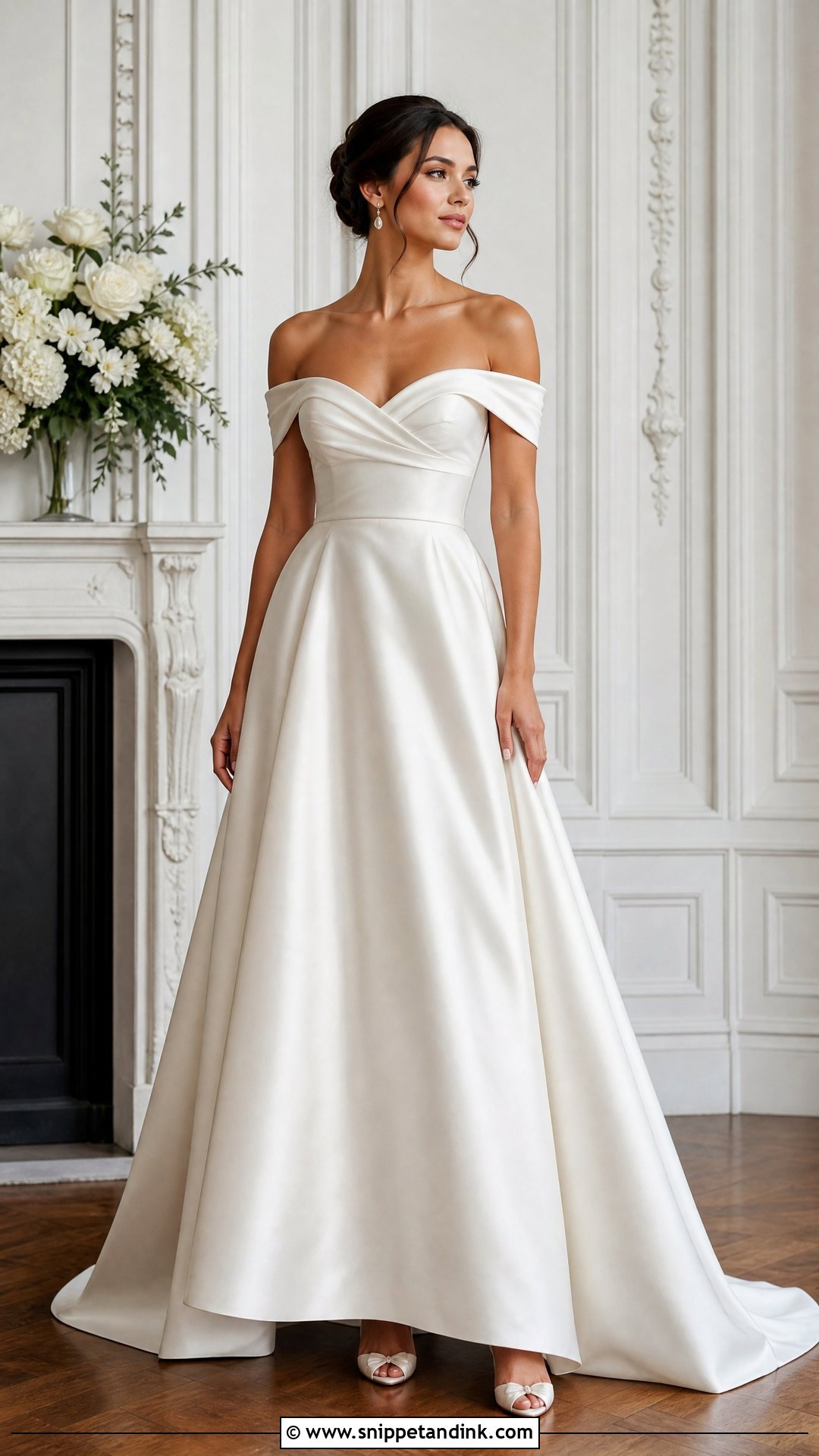 Off Shoulder Wedding Dress - Snippet and Ink - 25 Sophisticated Wedding Dress Ideas