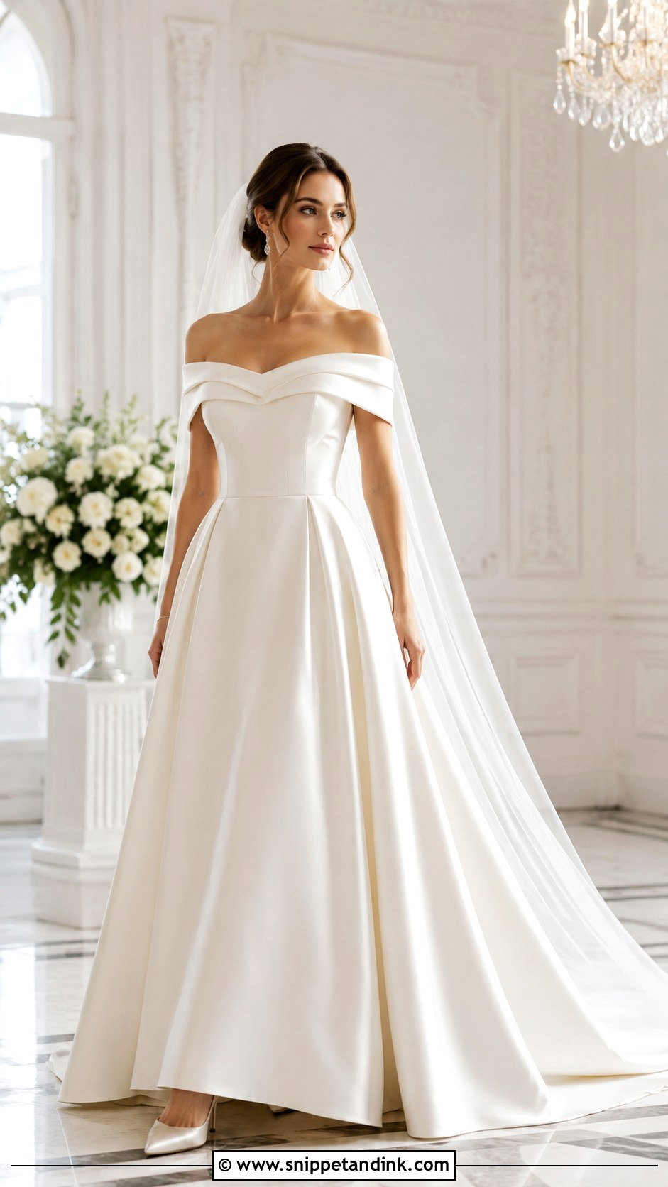 Off Shoulder Wedding Dress - Snippet and Ink - 25 Structured Wedding Dress Ideas